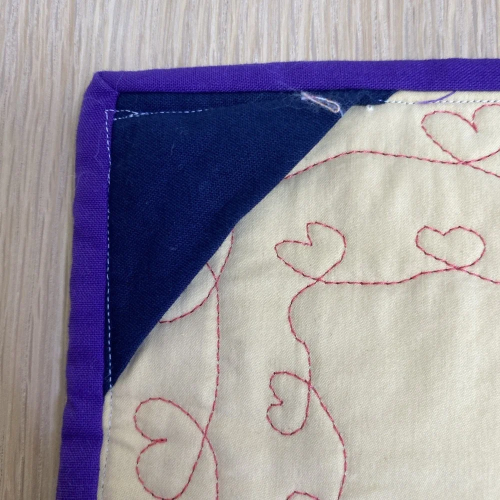 February Valentine's Heart Quilted Wall Hanging Live Love Laugh Welcome 24
